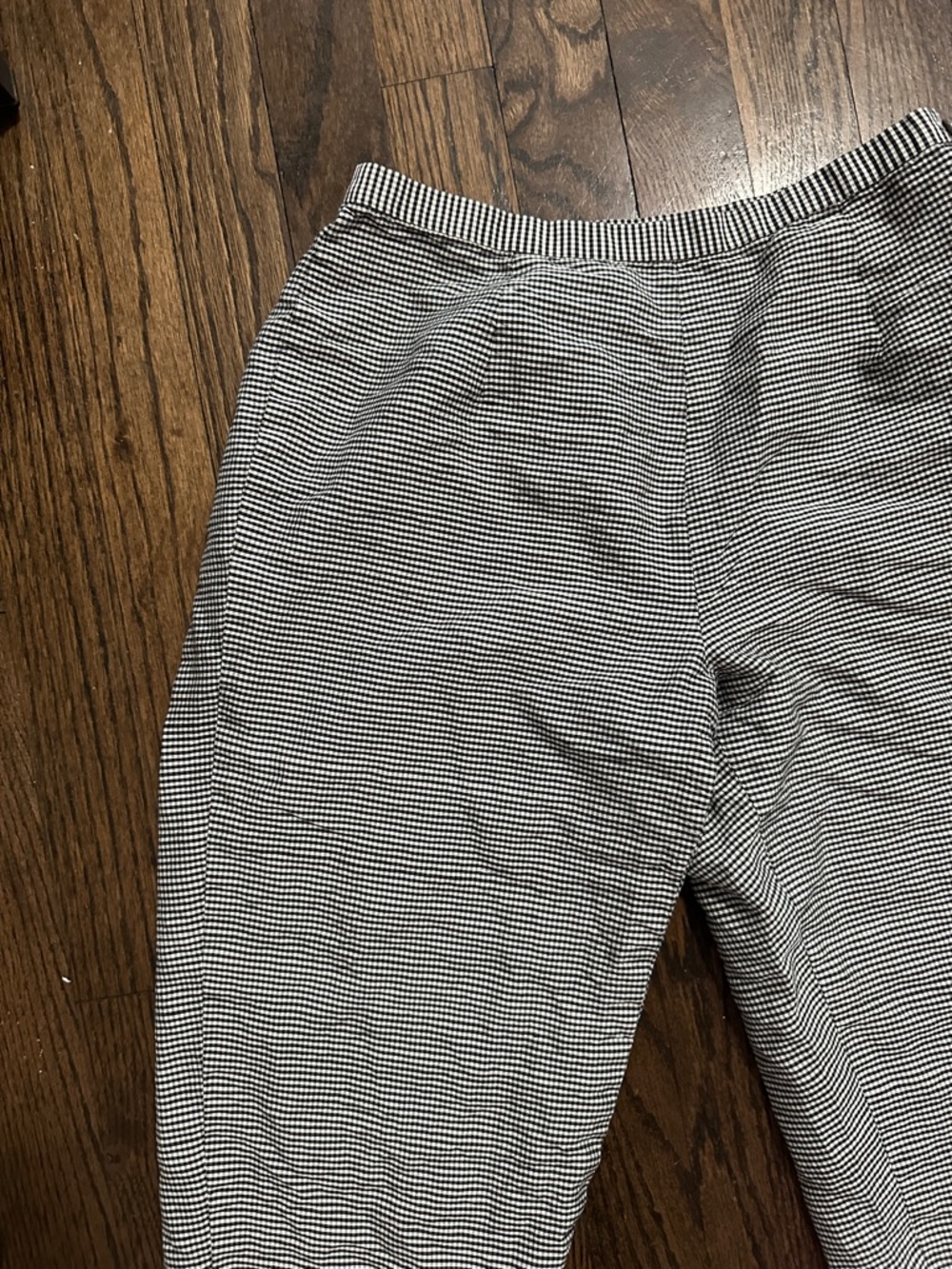 100% Silk Black and White Gingham Pant